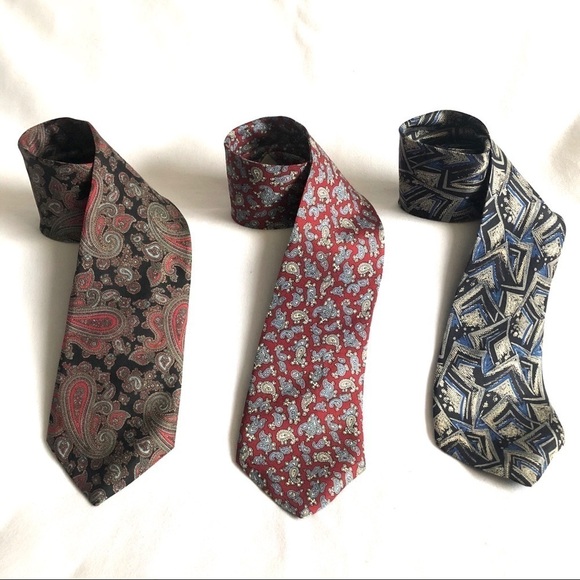 Hardy Amies London Lot of 3 Neckties - Picture 1 of 8